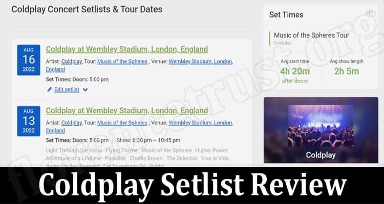 LATEST NEWS Coldplay Setlist Review